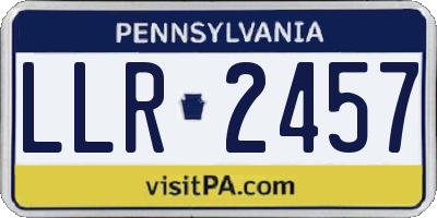 PA license plate LLR2457