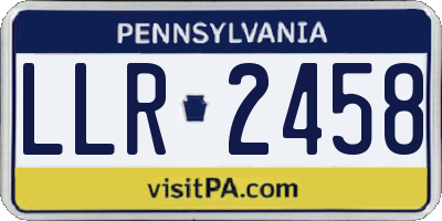 PA license plate LLR2458