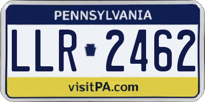 PA license plate LLR2462