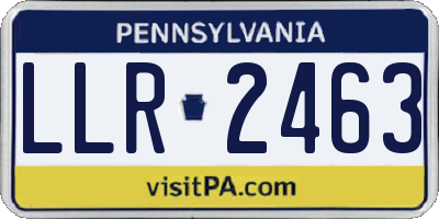 PA license plate LLR2463