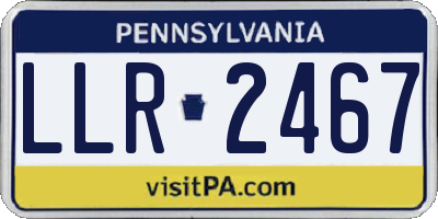 PA license plate LLR2467