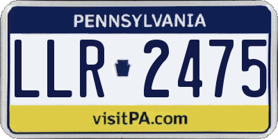 PA license plate LLR2475
