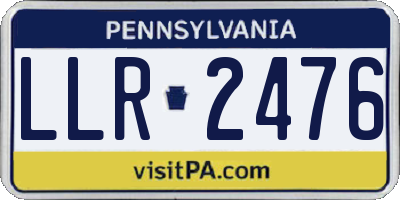 PA license plate LLR2476