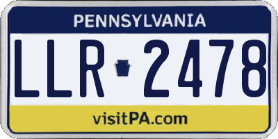 PA license plate LLR2478