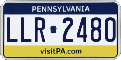 PA license plate LLR2480