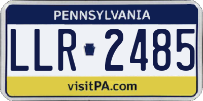 PA license plate LLR2485