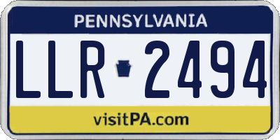 PA license plate LLR2494