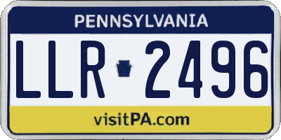 PA license plate LLR2496