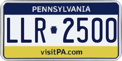 PA license plate LLR2500