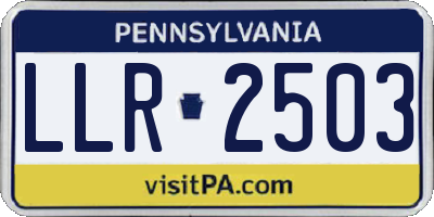 PA license plate LLR2503