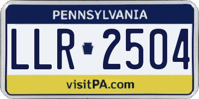 PA license plate LLR2504