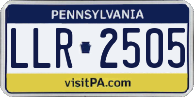 PA license plate LLR2505