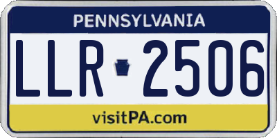 PA license plate LLR2506