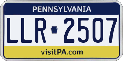 PA license plate LLR2507