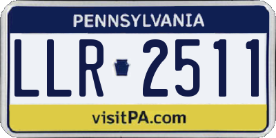 PA license plate LLR2511