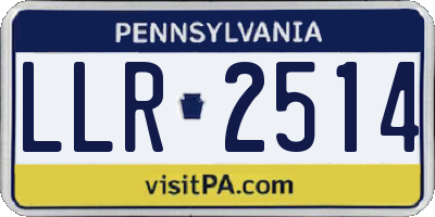 PA license plate LLR2514