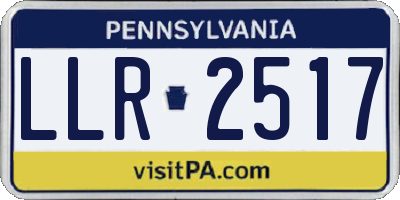 PA license plate LLR2517
