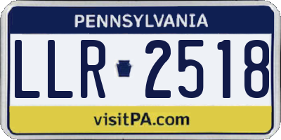 PA license plate LLR2518