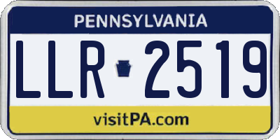 PA license plate LLR2519