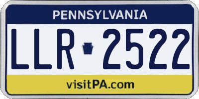 PA license plate LLR2522
