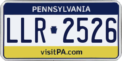 PA license plate LLR2526