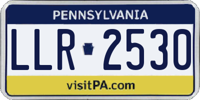 PA license plate LLR2530