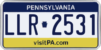 PA license plate LLR2531