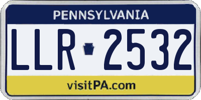 PA license plate LLR2532