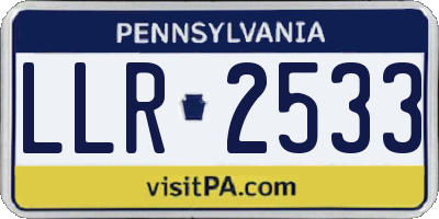 PA license plate LLR2533