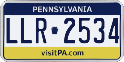 PA license plate LLR2534