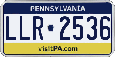 PA license plate LLR2536