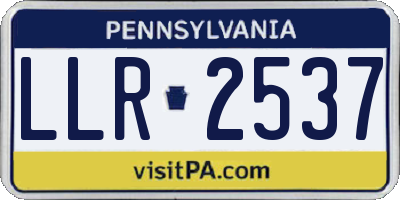 PA license plate LLR2537