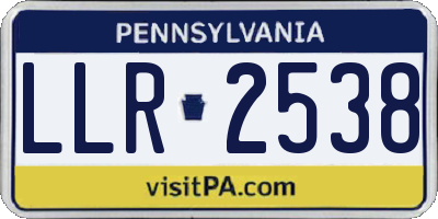 PA license plate LLR2538