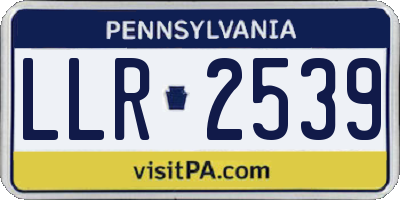 PA license plate LLR2539