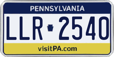 PA license plate LLR2540
