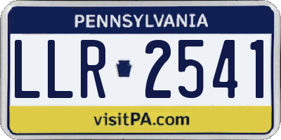 PA license plate LLR2541