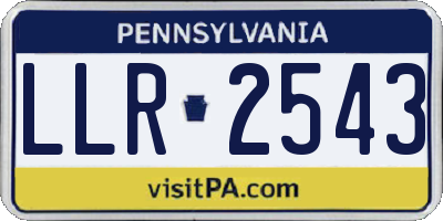 PA license plate LLR2543