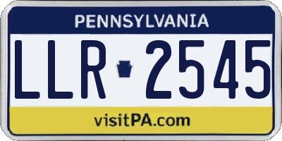PA license plate LLR2545