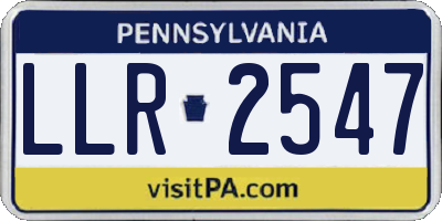 PA license plate LLR2547