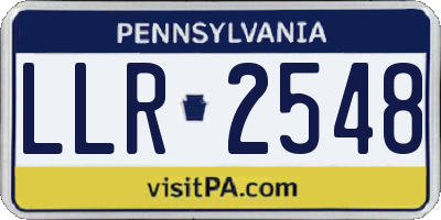 PA license plate LLR2548