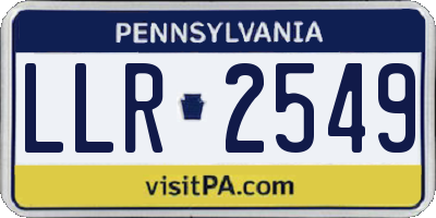 PA license plate LLR2549