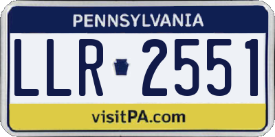 PA license plate LLR2551