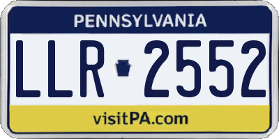 PA license plate LLR2552
