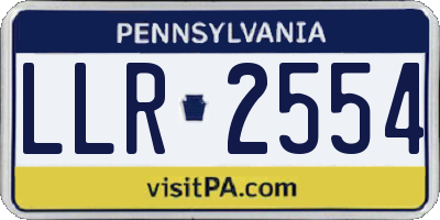 PA license plate LLR2554