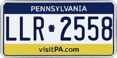 PA license plate LLR2558