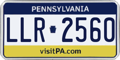 PA license plate LLR2560