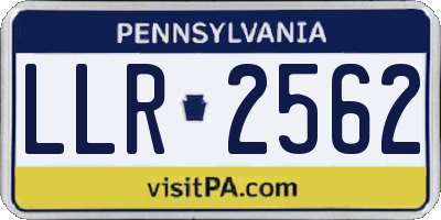 PA license plate LLR2562
