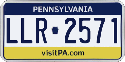 PA license plate LLR2571