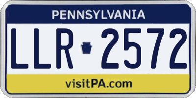 PA license plate LLR2572