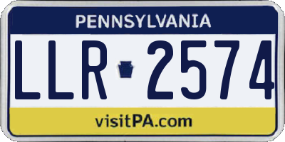 PA license plate LLR2574